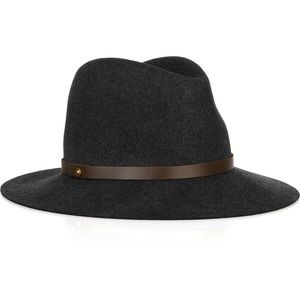 Rag & Bone Leather Trimmed Wool Fedora Sz. M